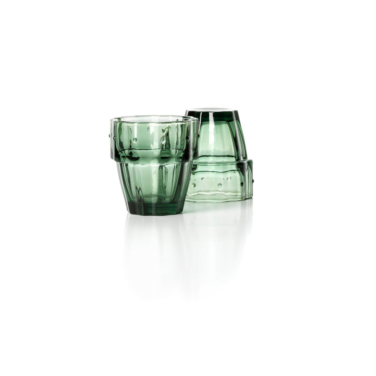 Verre Stack-a-Cactus Glasses – Vert Lot de 4