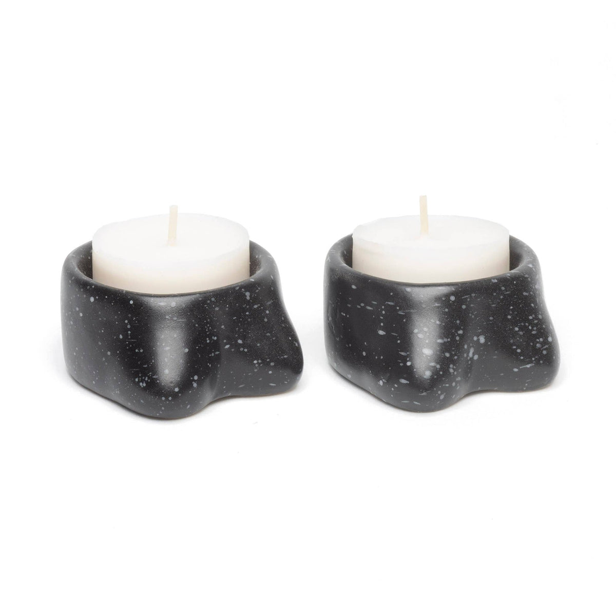 Lot de 2 Bougeoirs Tits Noirs Petite Taille Helio Ferretti Vue 2