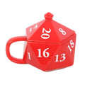 Mug 3D D20 rouge avec couvercle – 500 ml