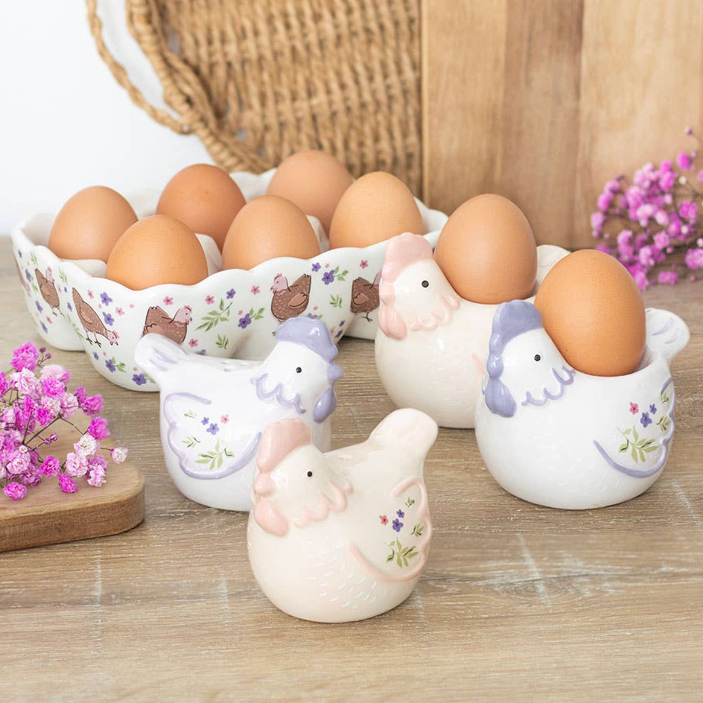 Salière et poivrière Poules florales – vue 5