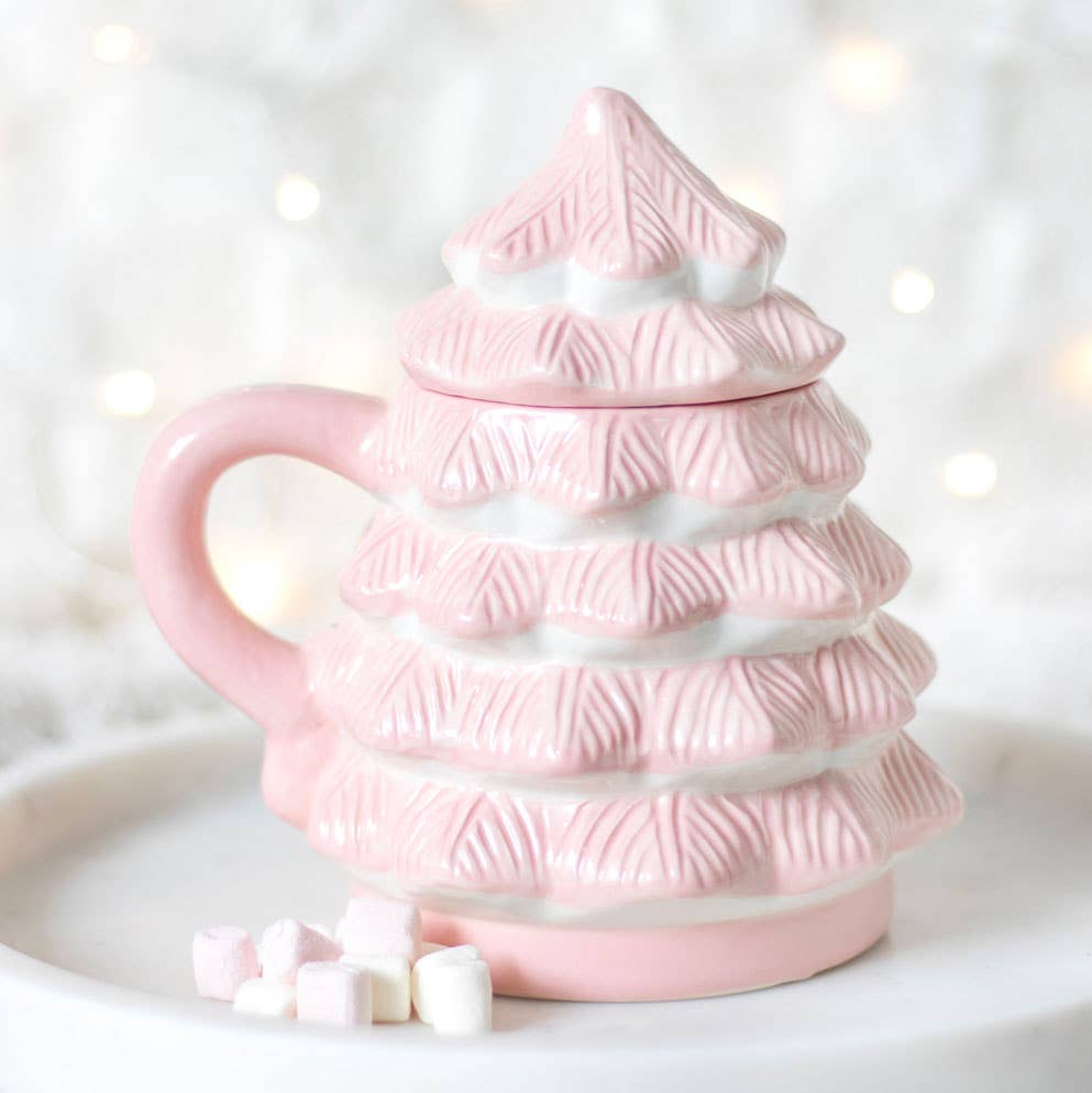 Mug Sapin de Noël rose – 520 ml