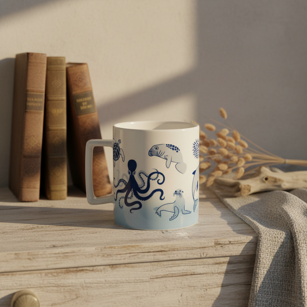Mug Rétro Faune Marine – 325 ml