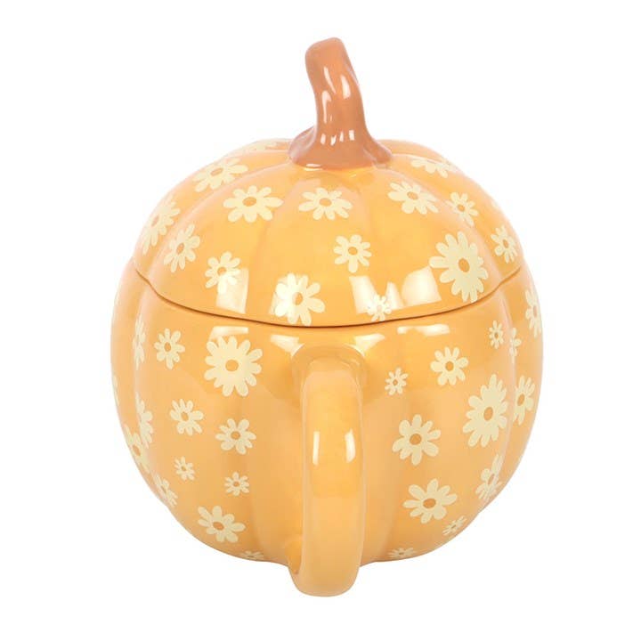 Mug Citrouille Floral avec Couvercle – 500 ml