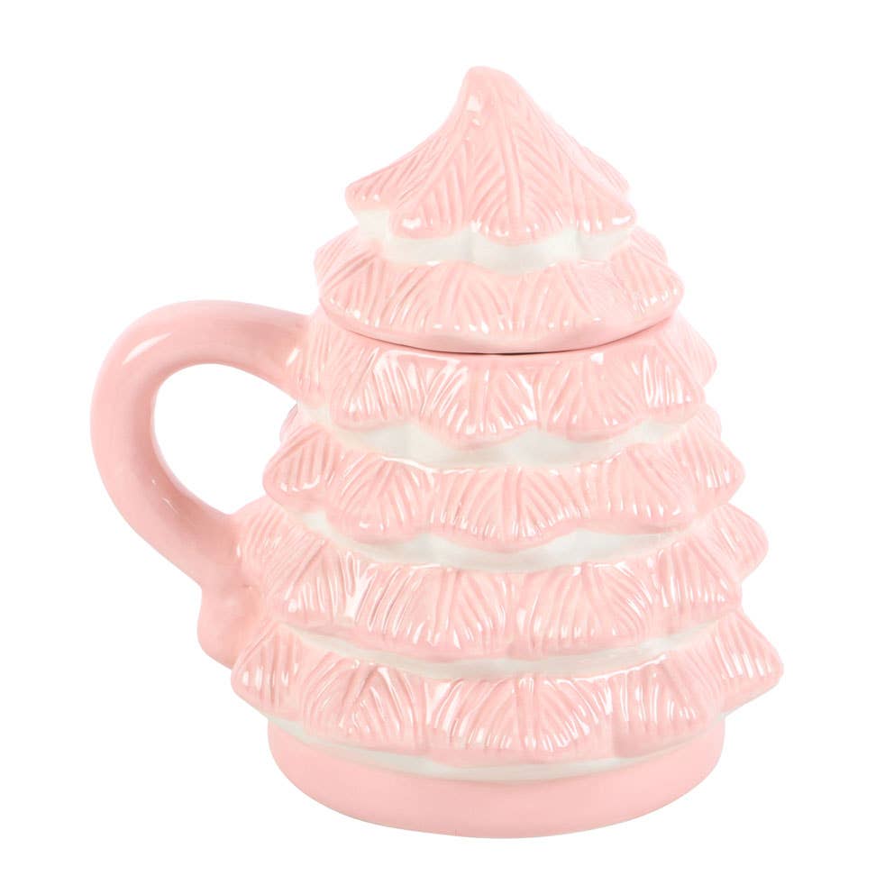 Mug Sapin de Noël rose – 520 ml
