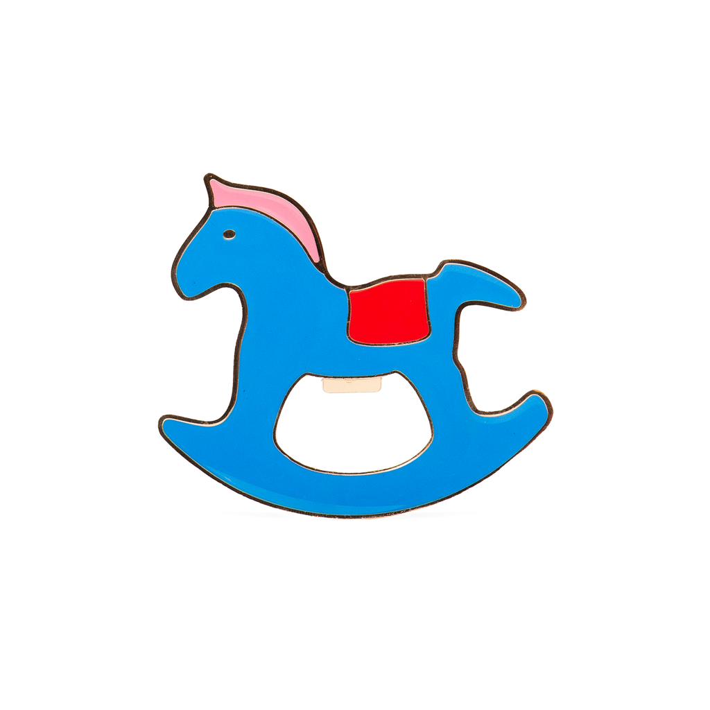 Ouvre Bouteille Magnétique Cheval Coq Bleu Helio Ferretti Vue 1