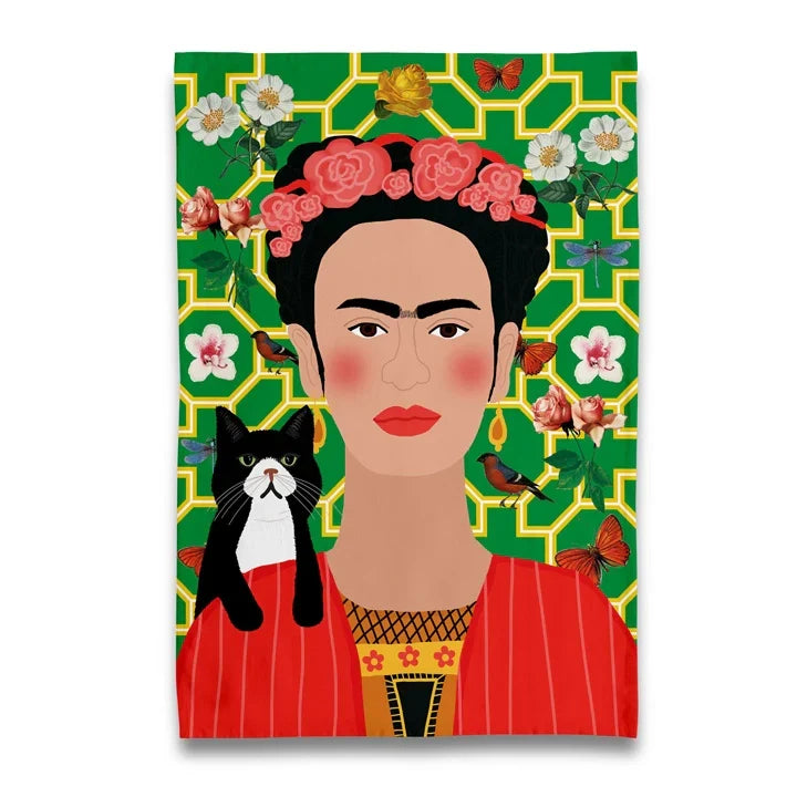 Torchon Frida Kahlo et son Chat – vue principale