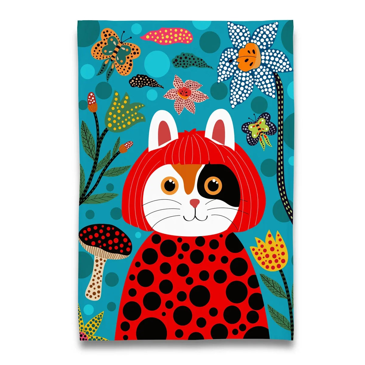 Torchon Kusameow Yayoi Kusama Chat Calico – vue principale