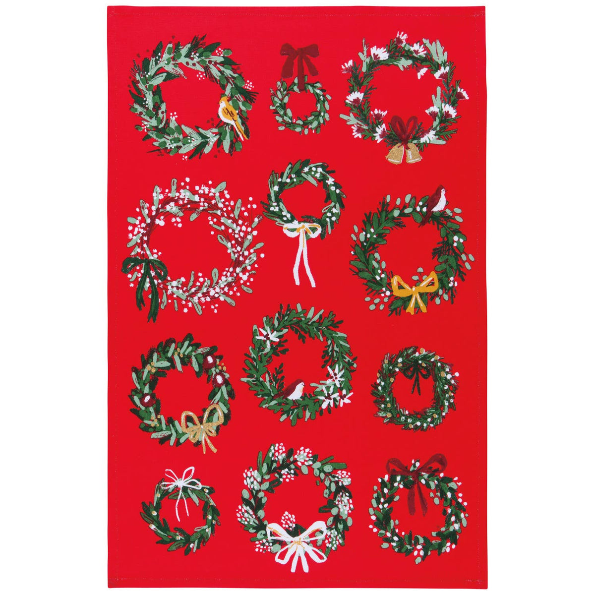 Lot de 2 Torchons de Noël en Forme de Couronnes