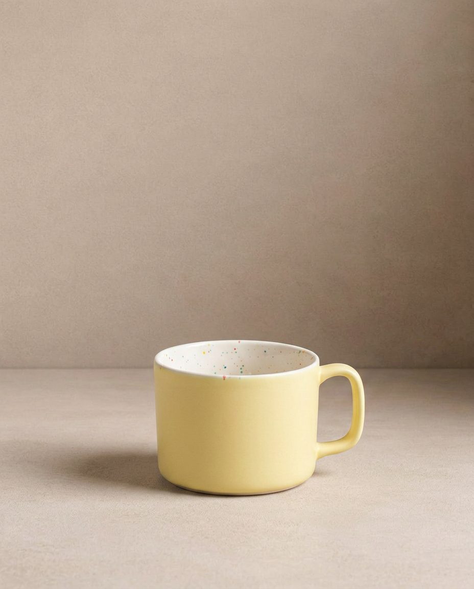 Duo de mugs Breeze Party In/Out en grès – 450 ml – Jaune