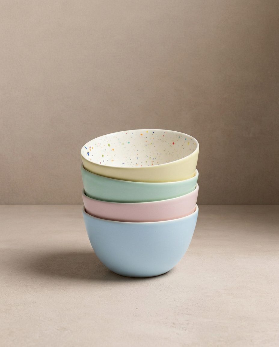 Ensemble Breeze Party – 4 bols en grès 16 cm – Couleurs mélangées