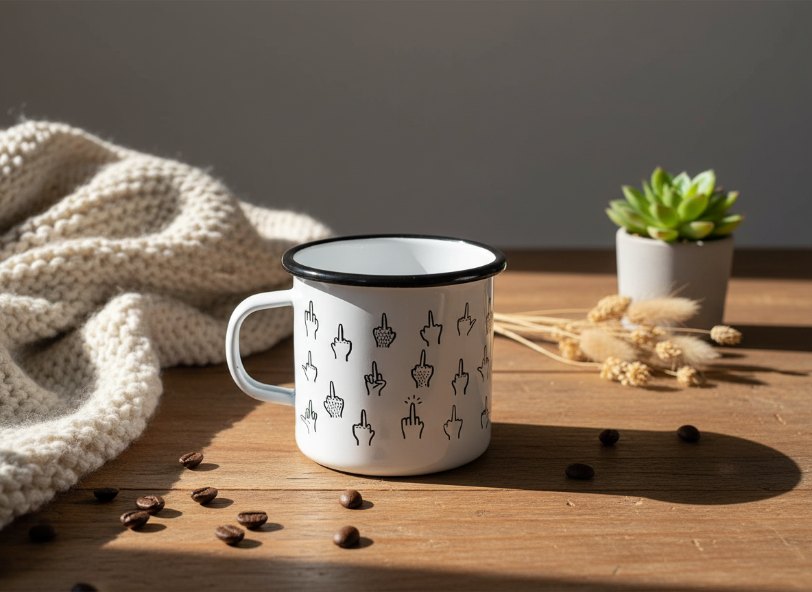 Mug Émaillé « F*&k You » – 300 ml