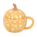 Mug Citrouille Floral avec Couvercle – 500 ml