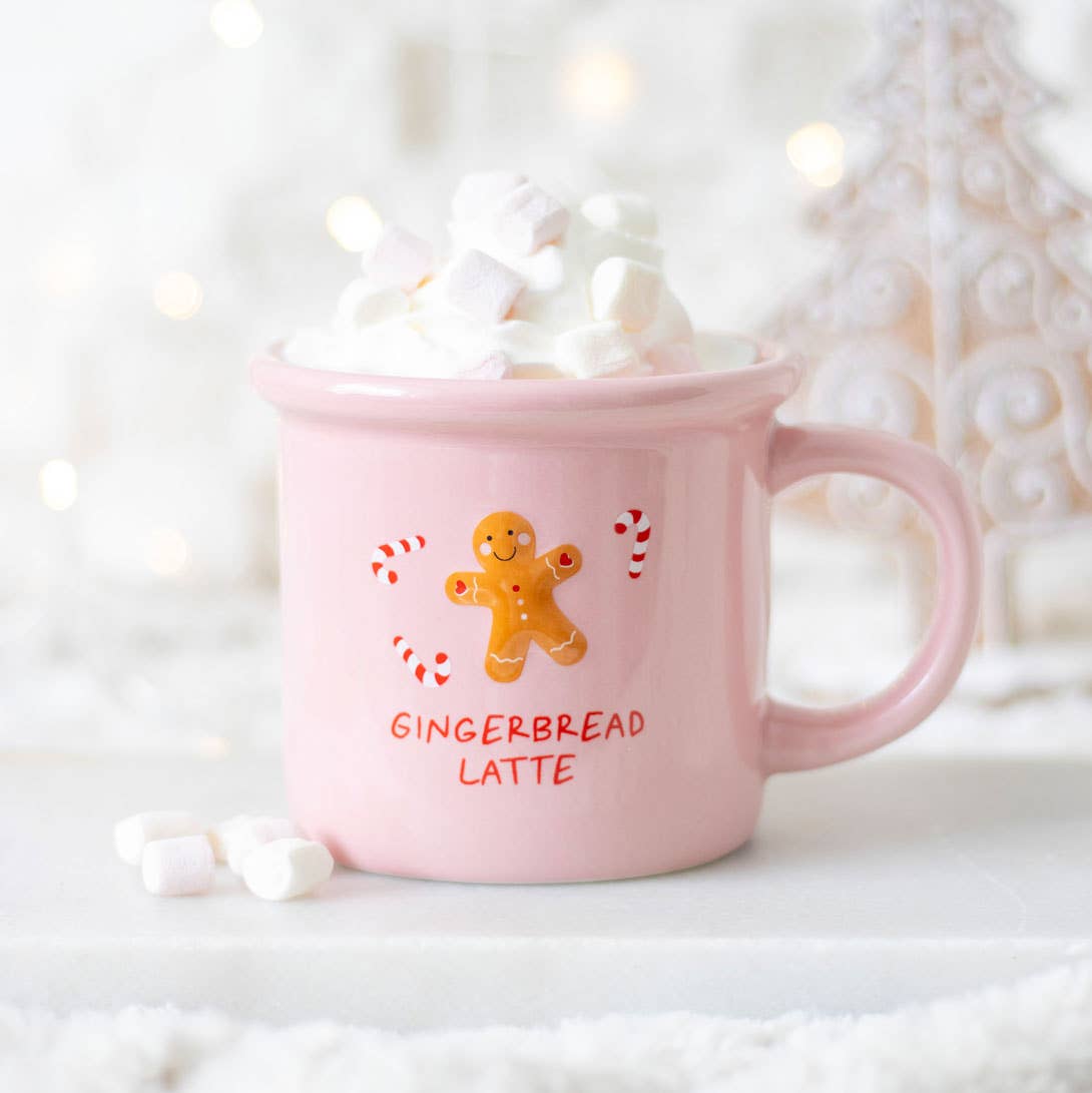 Mug de Noël Pain d’épices rose – 480 ml