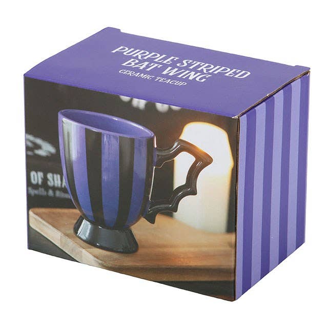 Mug gothique violet et noir – Aile de chauve-souris – 490 ml