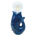 Déco LED Poisson Bleu à Piles L13,5 P8,2 H27cm