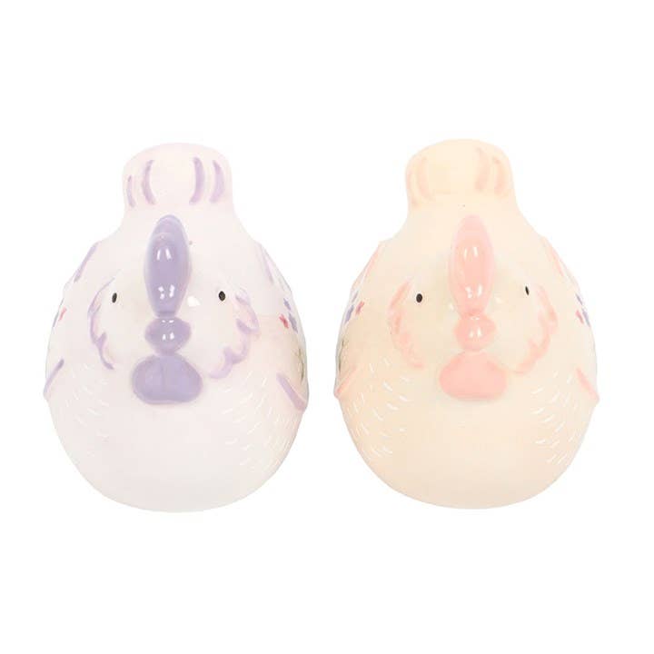 Salière et poivrière Poules florales – vue 3